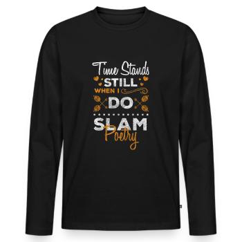 Slam Poetry Author Poems Poet - Men's Premium Organic Long Sleeve Shirt - black - Front - Nico (187cm)