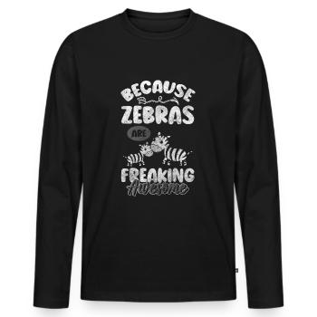 Zebra Crossing Nature Safari Prairie - T-shirt manches longues Premium bio Homme - noir - Devant - Nico (187cm)