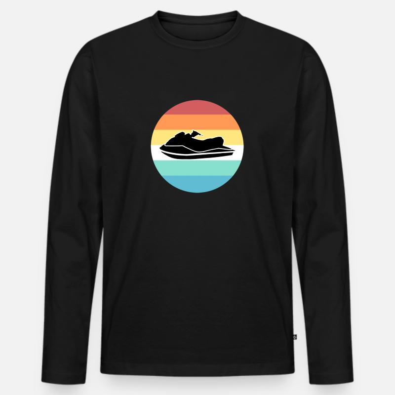 Jetski - Männer Premium Bio Langarmshirt - Schwarz