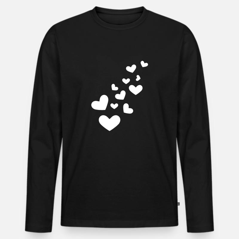 Herzchen Herz - Männer Premium Bio Langarmshirt - Schwarz