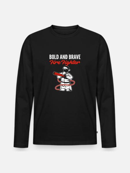 Brave and Brave Fighter Gift - Men's Premium Organic Long Sleeve Shirt - black
