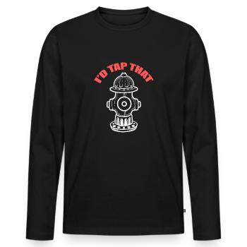 Ich würde das tippen Brandmeister Gift - Männer Premium Bio Langarmshirt - Schwarz - Vorne - Nico (187cm)