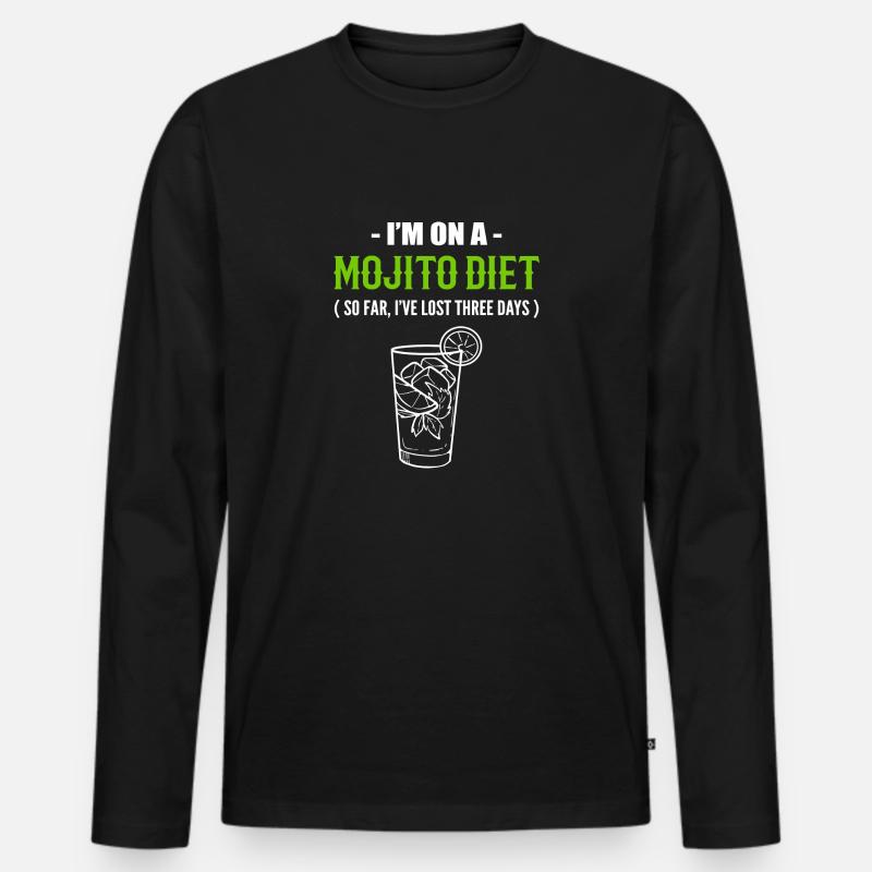 Mojito -Diät Starker Trinker Geschenk - Männer Premium Bio Langarmshirt - Schwarz