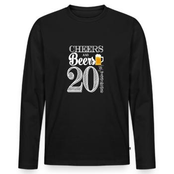 20. Geburtstag Prost und Bier zu 20 Jahren 1999 - Männer Premium Bio Langarmshirt - Schwarz - Vorne - Nico (187cm)