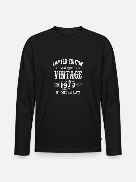 Limited Edition Made In 1973 Vintage Original - Männer Premium Bio Langarmshirt - Schwarz