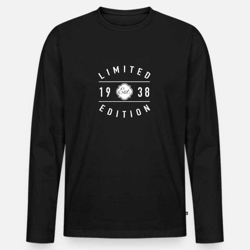 Limitierte Auflage Est 1938 - Männer Premium Bio Langarmshirt - Schwarz