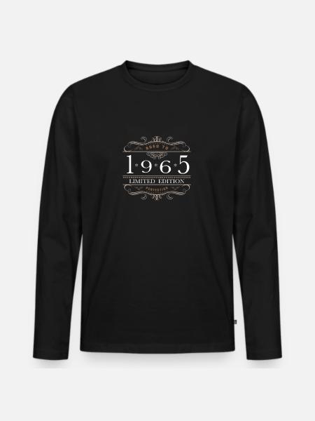 Limited Edition 1965 Aged To Perfection - Men's Premium Organic Long Sleeve Shirt - black