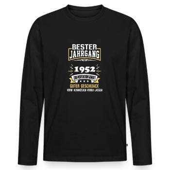 1952 Bester Jahrgang - Männer Premium Bio Langarmshirt - Schwarz - Vorne - Nico (187cm)
