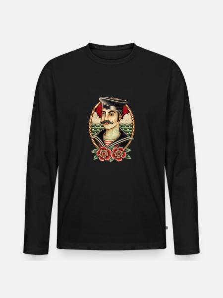 SAILOR BOY - Men's Premium Organic Long Sleeve Shirt - black