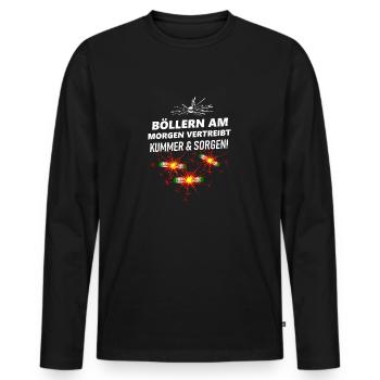 Feux d’artifice le matin Pyro - T-shirt manches longues Premium bio Homme - noir - Devant - Nico (187cm)