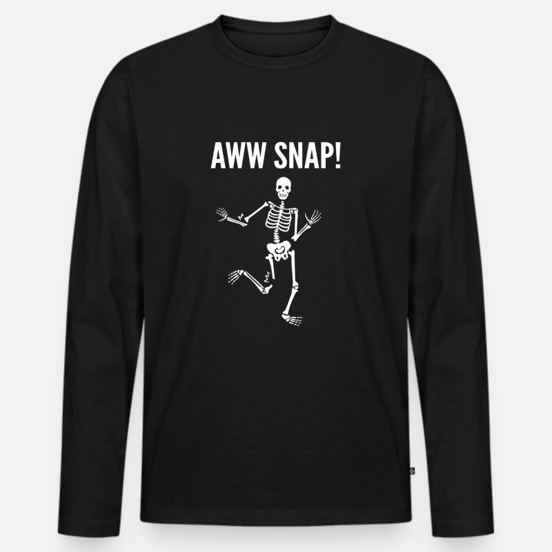 Gebrochenes Bein - Männer Premium Bio Langarmshirt - Schwarz