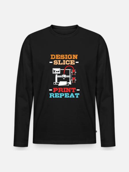 3D Printing - Men's Premium Organic Long Sleeve Shirt - black
