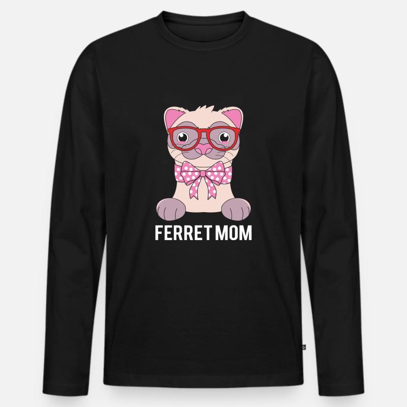 Frettchen - Männer Premium Bio Langarmshirt - Schwarz