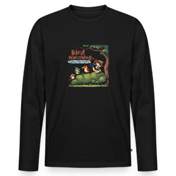 Bird Watching - Legally Stalking Nature - Men's Premium Organic Long Sleeve Shirt - black - Front - Nico (187cm)
