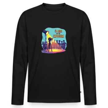 Je suis là pour l’exposition Fotograph Videograph - T-shirt manches longues Premium bio Homme - noir - Devant - Nico (187cm)