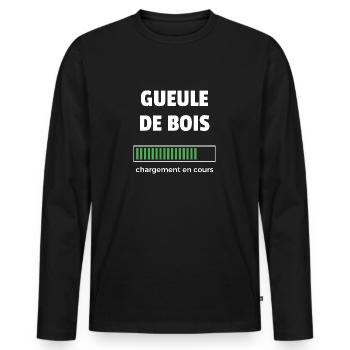 gueule de bois chargement en cours - T-shirt manches longues Premium bio Homme - noir - Devant - Nico (187cm)