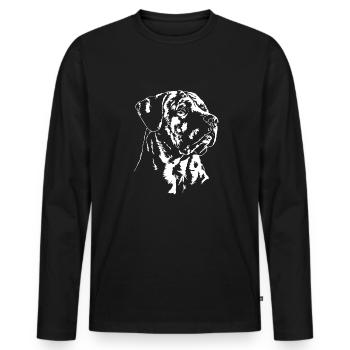 TOSA INU Portrait Hunde Hund Wilsigns - Männer Premium Bio Langarmshirt - Schwarz - Vorne - Nico (187cm)