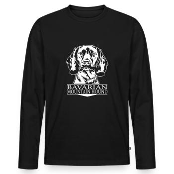 BAVARIAN MOUNTAIN HOUND Portrait Jagdhund Wilsigns - Männer Premium Bio Langarmshirt - Schwarz - Vorne - Nico (187cm)