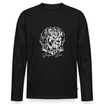 BERGER DE BRIE Dog Dogs Wilsign's Dog Portrait - Men's Premium Organic Long Sleeve Shirt - black - Front - Nico (187cm)