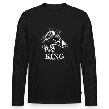 BARSOI Roi de tout Dire Chiens Wilsigns - T-shirt manches longues Premium bio Homme - noir - Devant - Nico (187cm)