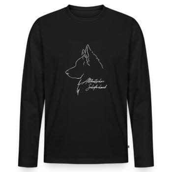 Altdeutscher Schäferhund Profil Hunde Wilsigns - Männer Premium Bio Langarmshirt - Schwarz - Vorne - Nico (187cm)