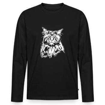 Maine Coon Cat Cats Pedigree Cat Wilsigns - Men's Premium Organic Long Sleeve Shirt - black - Front - Nico (187cm)