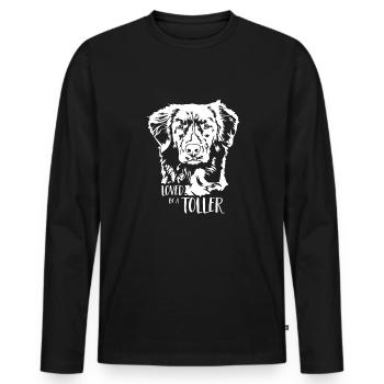 Loved by a Great Dog Saying Dog Wilsigns - Men's Premium Organic Long Sleeve Shirt - black - Front - Nico (187cm)