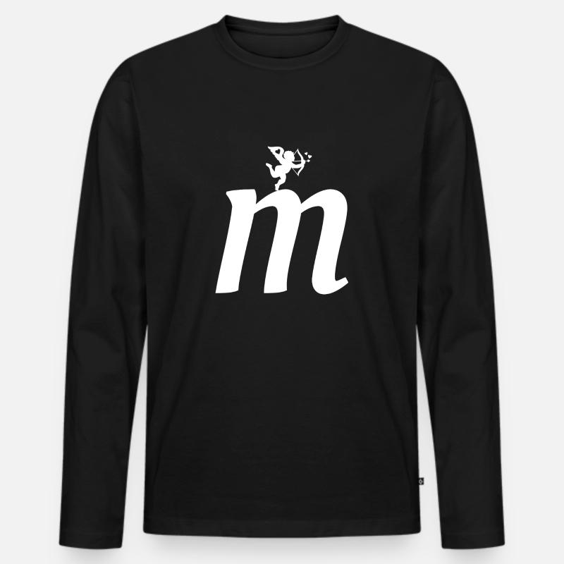 M - Männer Premium Bio Langarmshirt - Schwarz