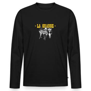 La Grange - Männer Premium Bio Langarmshirt - Schwarz - Vorne - Nico (187cm)