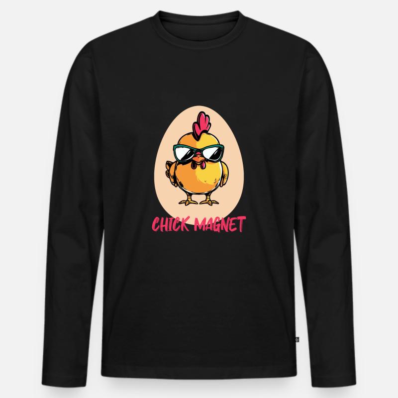 Chick Magnet - Männer Premium Bio Langarmshirt - Schwarz
