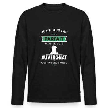 Je ne suis pas parfait mais je suis Auvergnat - T-shirt manches longues Premium bio Homme - noir - Devant - Nico (187cm)