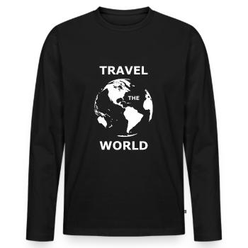 Travel The World travel vacation trip summer vacation - Men's Premium Organic Long Sleeve Shirt - black - Front - Nico (187cm)