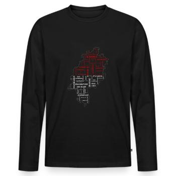 Hessen Flagge Wappen Bundesland Länderumriss - Männer Premium Bio Langarmshirt - Schwarz - Vorne - Nico (187cm)