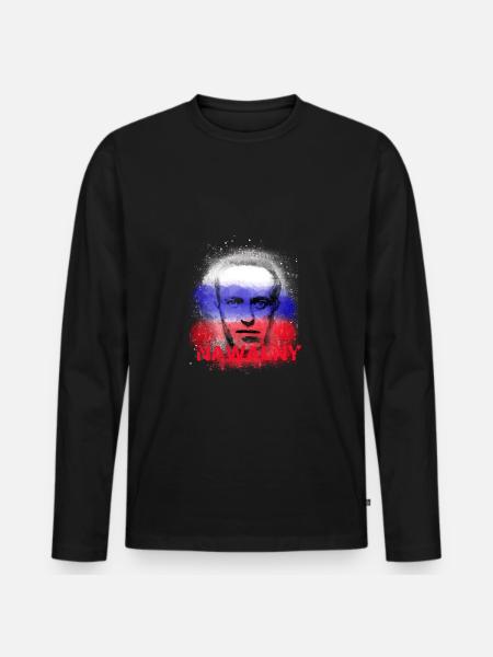 Freedom,Rebel,Russia,Flag - Men's Premium Organic Long Sleeve Shirt - black