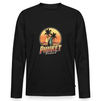 Phuket Thailand - Männer Premium Bio Langarmshirt - Schwarz - Vorne - Nico (187cm)