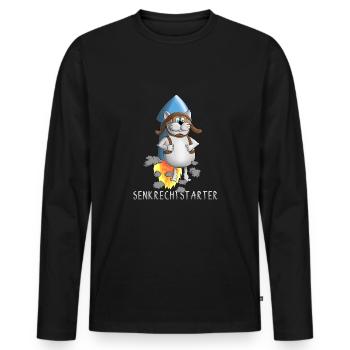 Funny rocket - take off - takeoff - Men's Premium Organic Long Sleeve Shirt - black - Front - Nico (187cm)