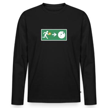 Bitcoin Exit BTC Crypto Krypto Blockchain - Männer Premium Bio Langarmshirt - Schwarz - Vorne - Nico (187cm)