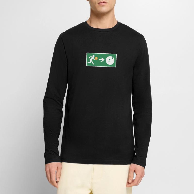 Bitcoin Exit BTC Crypto Krypto Blockchain Men's Premium Organic Long Sleeve Shirt