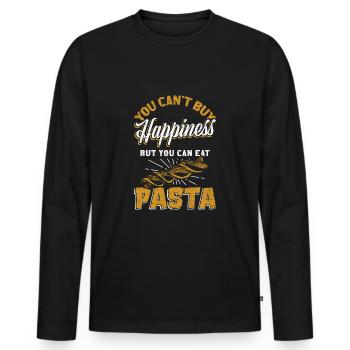 Pasta - Männer Premium Bio Langarmshirt - Schwarz - Vorne - Nico (187cm)
