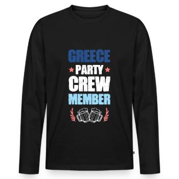 Greece Party Crew - Men's Premium Organic Long Sleeve Shirt - black - Front - Nico (187cm)