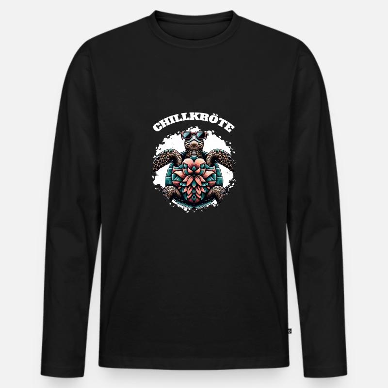 Chill Toad Turtle - Men's Premium Organic Long Sleeve Shirt - black