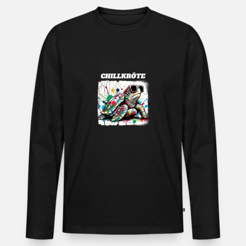 Chill Toad Turtle - Men's Premium Organic Long Sleeve Shirt - black