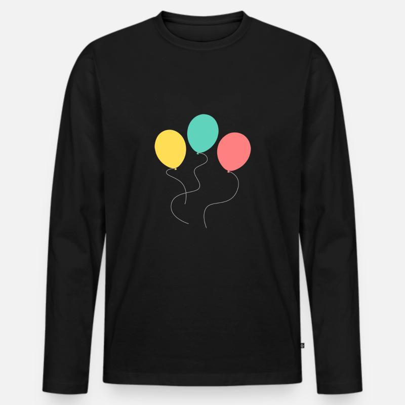 Luftballons - Männer Premium Bio Langarmshirt - Schwarz