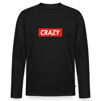Crazy - Men's Premium Organic Long Sleeve Shirt - black - Front - Nico (187cm)
