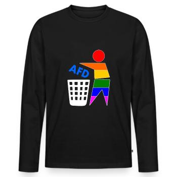 Fck afd - halte deine umwelt sauber - Männer Premium Bio Langarmshirt - Schwarz - Vorne - Nico (187cm)