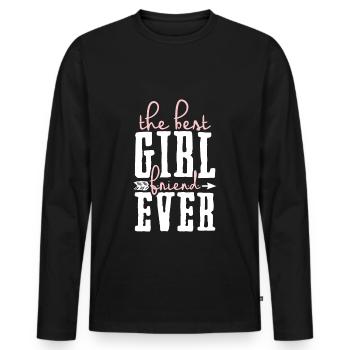 Girlfriend Girlfriend Couple - Men's Premium Organic Long Sleeve Shirt - black - Front - Nico (187cm)