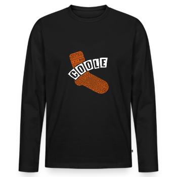 Coole Socke - lustiges Motivationsdesign - Männer Premium Bio Langarmshirt - Schwarz - Vorne - Nico (187cm)