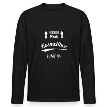 Kosmetiker - Männer Premium Bio Langarmshirt - Schwarz - Vorne - Nico (187cm)