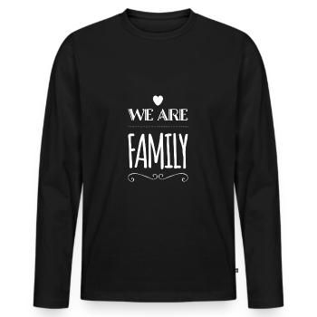 We are FAMILY - Männer Premium Bio Langarmshirt - Schwarz - Vorne - Nico (187cm)