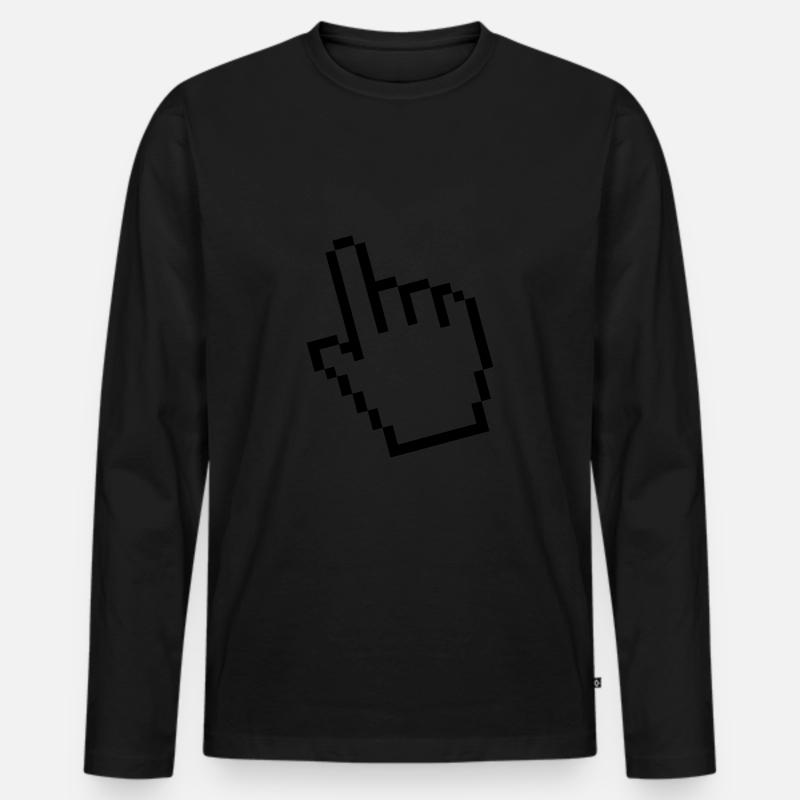 Mauszeiger 3D - Männer Premium Bio Langarmshirt - Schwarz